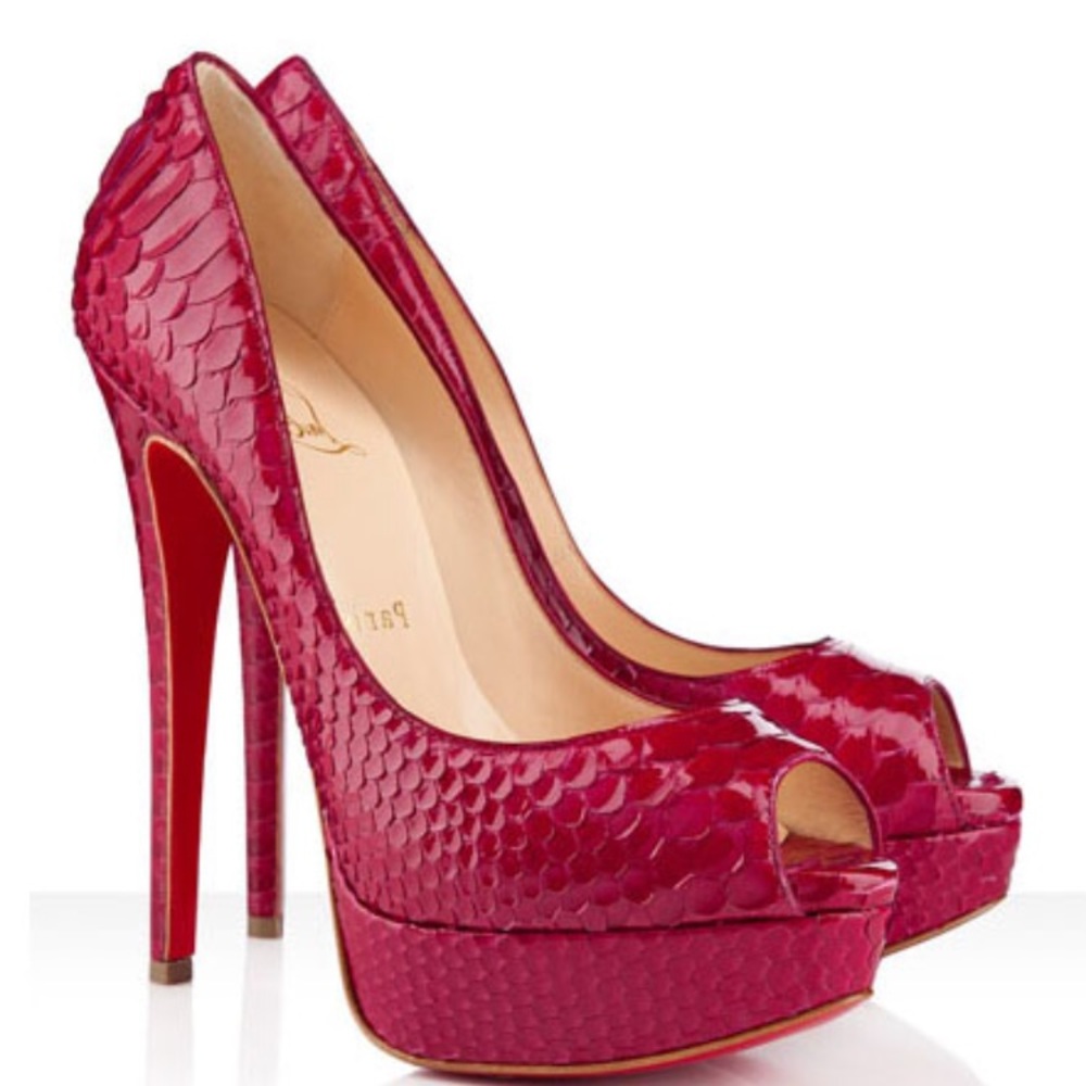 Christian Louboutin ♥️6.5 Red Python ♥️